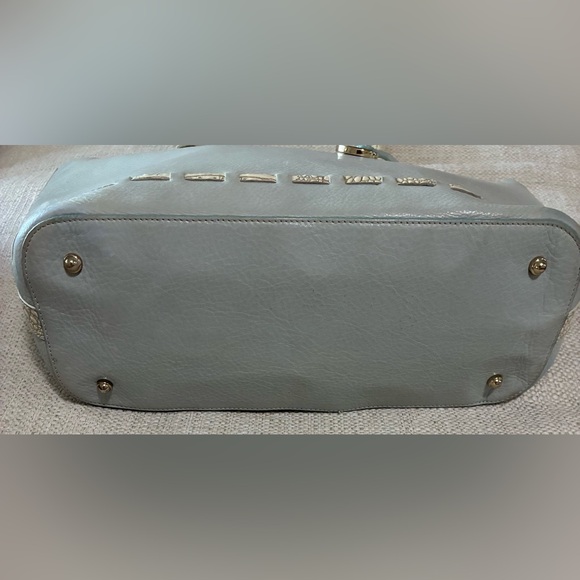 Vintage 1980s Sharif Gold & off whiteMetallic Woven LeatherShoulder Bag - Picture 2 of 16